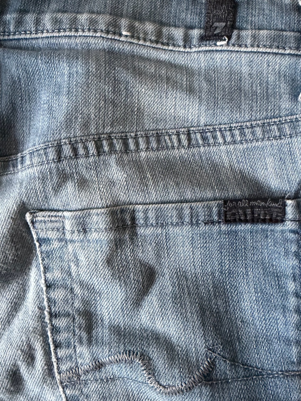 7 For All Mankind Standard Jeans Size 30 Lightwash Straight Leg Premium Denim - Picture 3 of 7